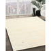 Contemporary Beige Solid Rug in Family Room, con2348