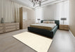 Machine Washable Contemporary Moccasin Beige Rug in a Bedroom, wshcon2348