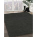 Contemporary Charcoal Black Modern Rug in Family Room, con234