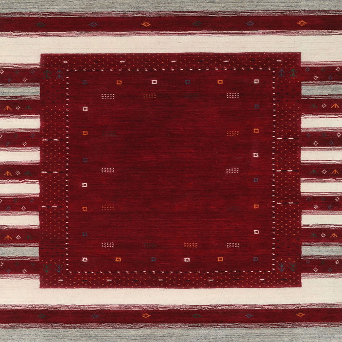 Square Contemporary Crimson Red Modern Rug, con2350