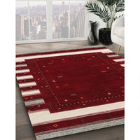 Contemporary Crimson Red Modern Rug, con2350