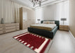 Contemporary Crimson Red Modern Rug in a Bedroom, con2350