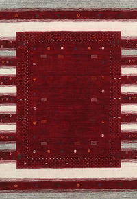 Machine Washable Contemporary Crimson Red Rug, wshcon2350