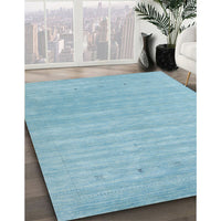 Contemporary Sky Blue Modern Rug, con2351