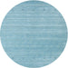 Sideview of Contemporary Sky Blue Modern Rug, con2351