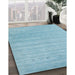 Contemporary Sky Blue Modern Rug in Family Room, con2351