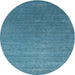 Sideview of Contemporary Blue Ivy Blue Modern Rug, con2352