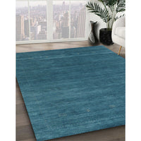 Contemporary Dark Cyan Green Modern Rug, con2355