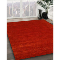 Contemporary Neon Red Modern Rug, con2357