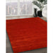 Contemporary Neon Red Modern Rug in Family Room, con2357