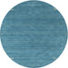 Sideview of Contemporary Blue Ivy Blue Modern Rug, con2358