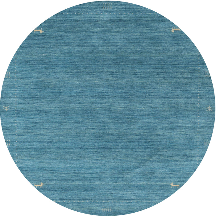 Square Machine Washable Contemporary Blue Ivy Blue Rug, wshcon2358