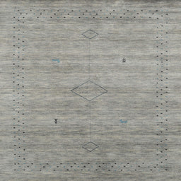 Square Contemporary Dark Gray Modern Rug, con2363