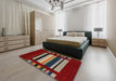 Machine Washable Contemporary Red Rug in a Bedroom, wshcon2364