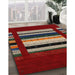 Contemporary Red Modern Rug in Family Room, con2364