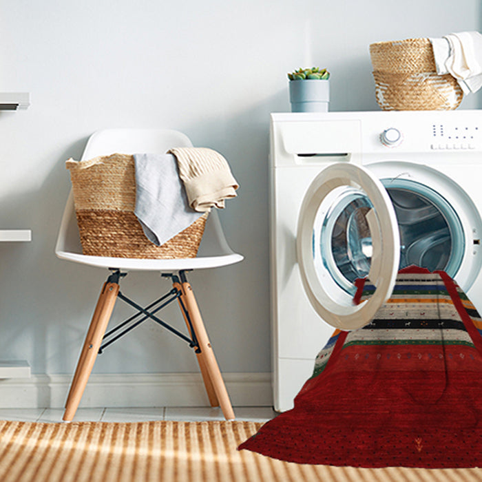 Machine Washable Contemporary Red Rug in a Washing Machine, wshcon2364