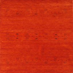 Square Contemporary Red Modern Rug, con2366