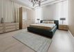 Contemporary Dark Gray Modern Rug in a Bedroom, con2368