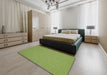 Machine Washable Contemporary Green Rug in a Bedroom, wshcon236