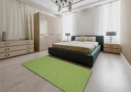 Contemporary Green Modern Rug in a Bedroom, con236