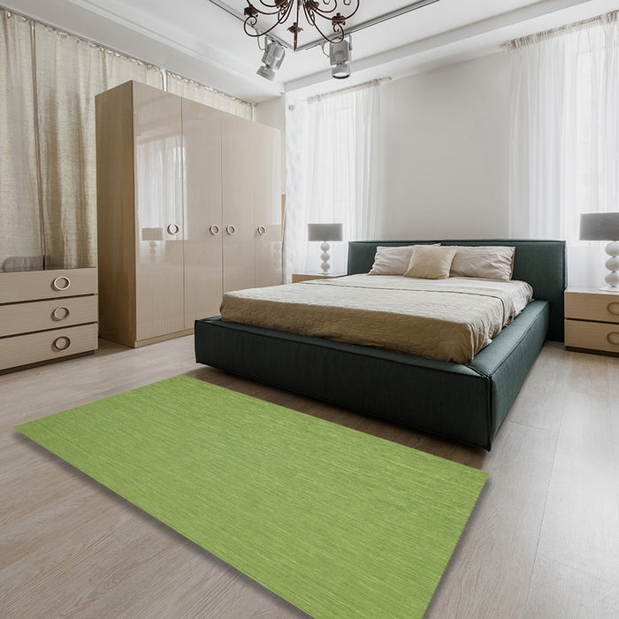 Contemporary Green Modern Rug in a Bedroom, con236