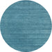 Square Machine Washable Contemporary Blue Ivy Blue Rug, wshcon2371