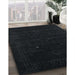 Contemporary Gunmetal Green Modern Rug in Family Room, con2372