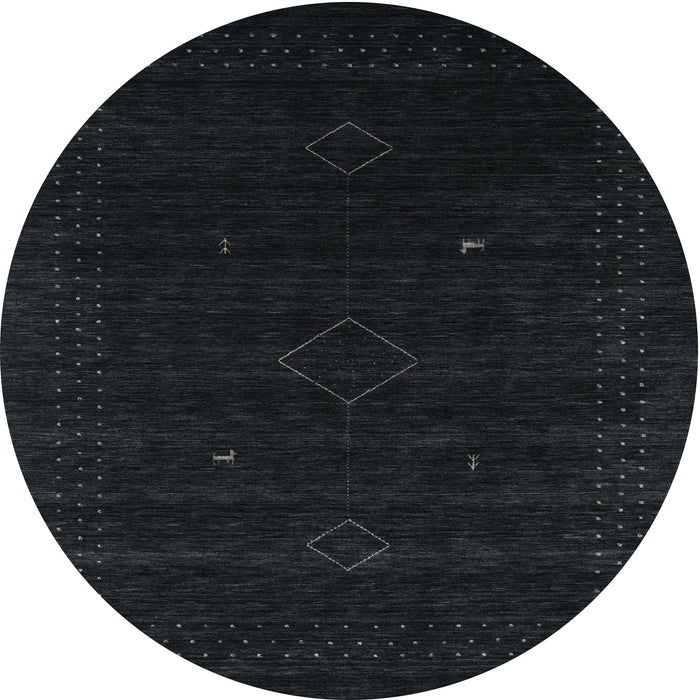 Square Machine Washable Contemporary Gunmetal Green Rug, wshcon2372