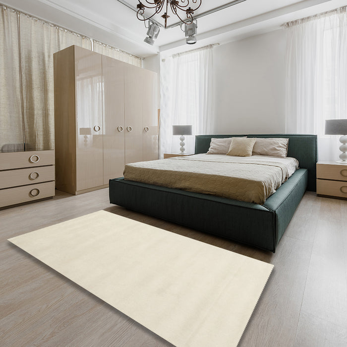 Machine Washable Contemporary Light Gold Rug in a Bedroom, wshcon2373