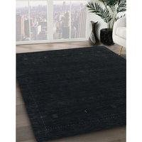 Contemporary Gunmetal Green Modern Rug, con2375