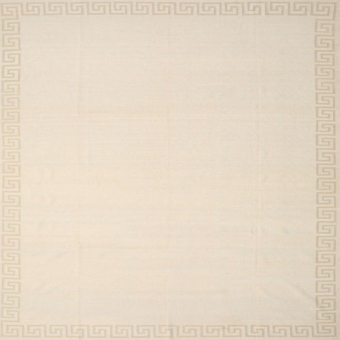 Square Contemporary Navajo White Gold Solid Rug, con2377