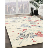 Contemporary Desert Sand Beige Solid Rug, con2378