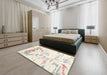 Contemporary Desert Sand Beige Solid Rug in a Bedroom, con2378