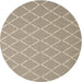 Sideview of Contemporary Light French Beige Brown Trellis Rug, con2379