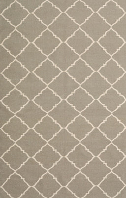 Contemporary Light French Beige Brown Trellis Rug, con2379