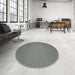 Round Machine Washable Contemporary Sage Green Rug in a Office, wshcon237