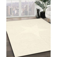 Contemporary Blanched Almond Beige Solid Rug, con2381