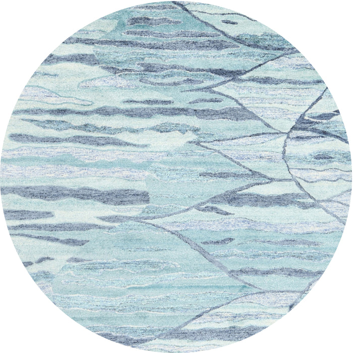 Square Machine Washable Contemporary Cyan Opaque Blue Rug, wshcon2382