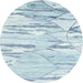 Sideview of Contemporary Cyan Opaque Blue Modern Rug, con2382