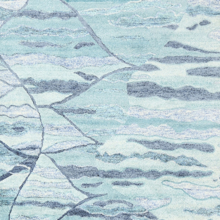 Machine Washable Contemporary Cyan Opaque Blue Rug, wshcon2382