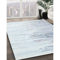 Contemporary Light Steel Blue Modern Rug, con2383