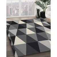 Contemporary Dark Gray Modern Rug, con2385