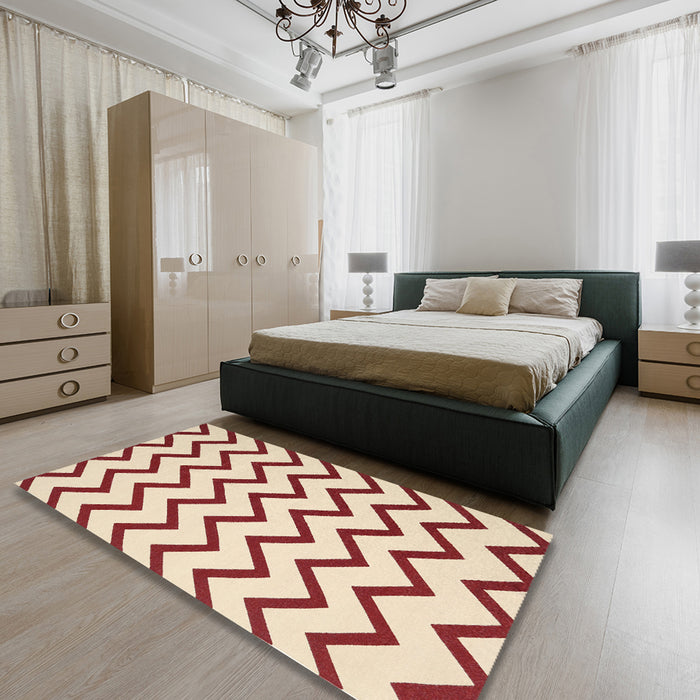 Machine Washable Contemporary Gold Rug in a Bedroom, wshcon2386