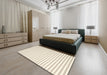 Machine Washable Contemporary Bisque Beige Rug in a Bedroom, wshcon2388