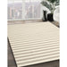 Contemporary Bisque Beige Solid Rug in Family Room, con2388