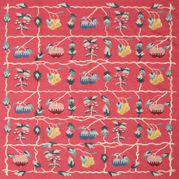 Sideview of Machine Washable Contemporary Red Rug, wshcon2389