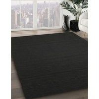 Contemporary Charcoal Black Modern Rug, con238