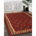 Contemporary Saddle Brown Oriental Rug in Family Room, con2390