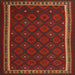 Square Contemporary Saddle Brown Oriental Rug, con2390