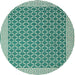 Square Machine Washable Contemporary Blue Green Rug, wshcon2392